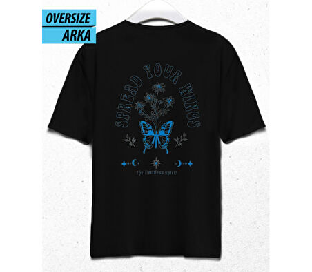 Spread Your Wings – Oversize T-Shirt Siyah