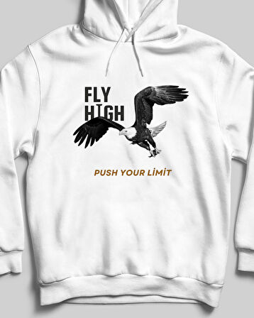 Kartal Agle Özel Tasarım Taraftar Sweatshirt Ön-Arka Baskı Siyah