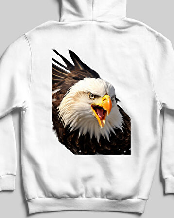 Kartal Agle Özel Tasarım Taraftar Sweatshirt Ön-Arka Baskı Siyah