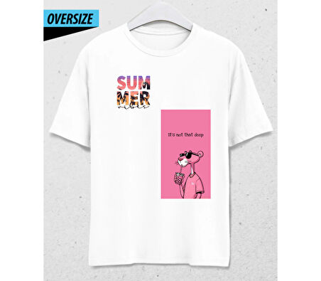 Pink Panther Holiday Oversize Siyah Tişört Siyah