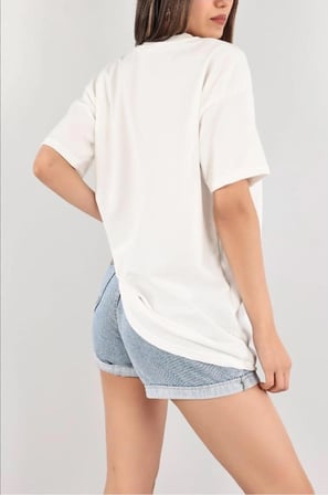 Stuck on You – Kaktüs Edition Oversize Unisex T-Shirt Beyaz