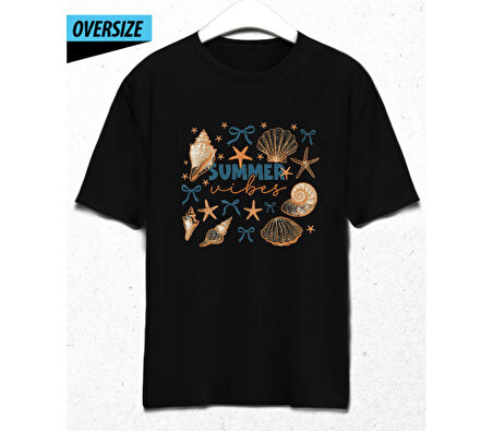 Summer Vibes Oversize Unisex T-Shirt Siyah