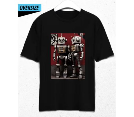 Zamansız Mekanik – Geleceğin Aşkı, Bugünün Hikayesi! Oversize T-Shirt Siyah
