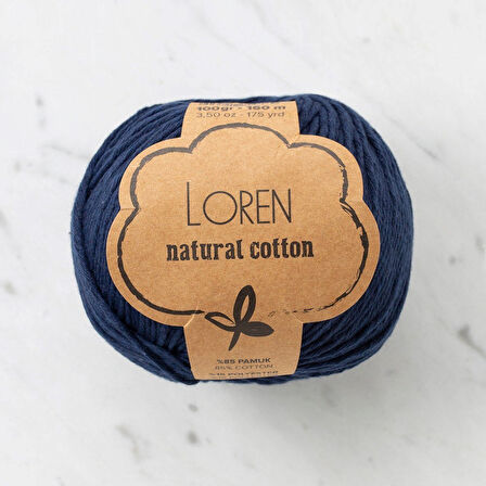  Natural Cotton Lacivert El Örgü İpi - R005 - 33900