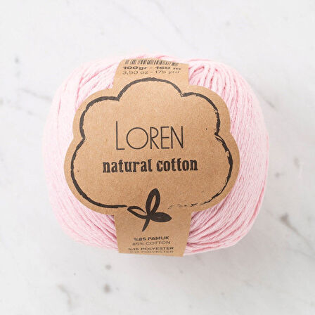  Natural Cotton Pembe El Örgü İpi - R094 - 33910