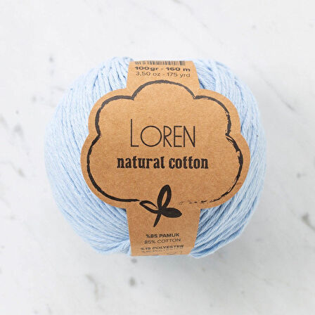  Natural Cotton Bebe Mavi El Örgü İpi - R090 - 33921