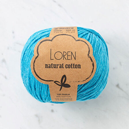  Natural Cotton Turkuaz El Örgü İpi - R091 - 33923