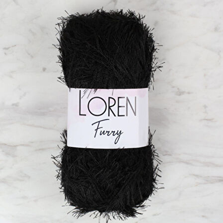  Furry Siyah El Örgü İpi - RF1001 - 34066