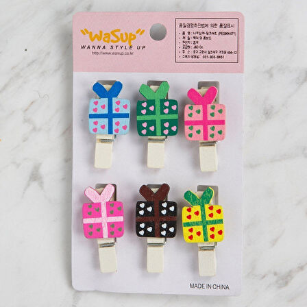  Dekoratif Hediye kutu desenli mandal 6 lı