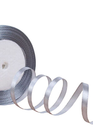 Saten Kurdele 2 cm 10 Metre Gri