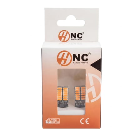 24 Ledli Dipsiz T10 Park Ampulü Turuncu Işık (2 Adet) 12 Volt