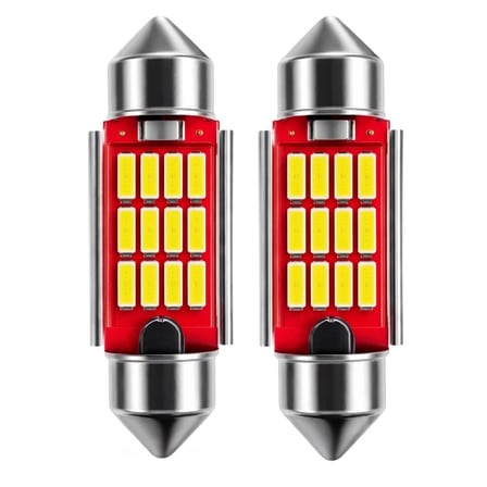 12 Ledli 39mm Sofit Led Ampül Beyaz Işık 12V (C5W)