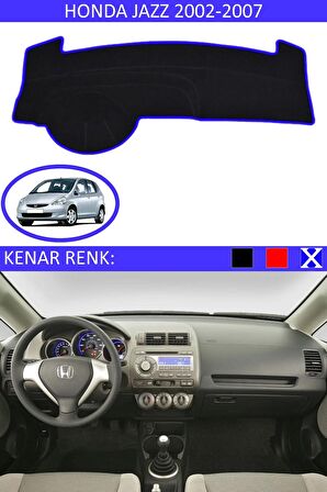 Honda Jazz 2018-2020 İçin Uygun Torpido Koruma Halısı Siyah Kenar Renk Siyah