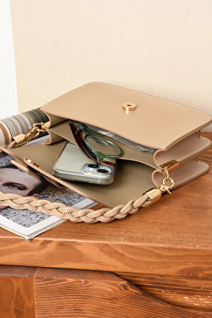 Kadın 2 Bölmeli  Elden Tutmalı Omuzdan Asmalı  Şık Kaliteli Çanta