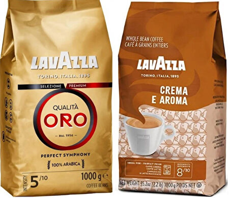 Qualità Oro + Crema E Aramo Çekirdek Kahve (1000gr) 2'Li Paket