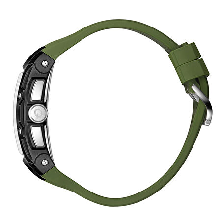 Quantum HNG1161.655 Erkek Kronograf Kol Saati | Koyu Yeşil Silikon Kordon, Sportif Tasarım