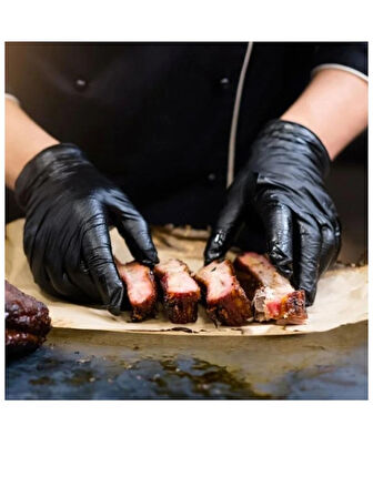 Siyah Nitril Eldiven Ekstra Kalın - L Beden - 50'li paket 