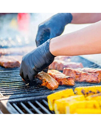 Nitril Eldiven Ekstra Kalın - Siyah - L Beden - 50'li paket 