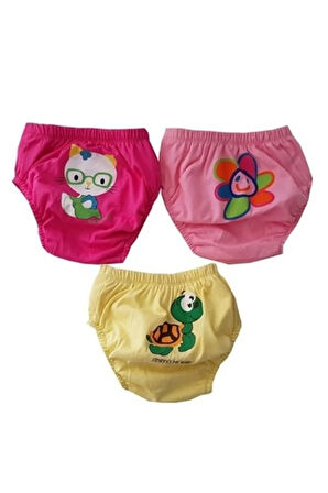 Kız Bebek Sevimli Alıştırma Külodu 3'lü