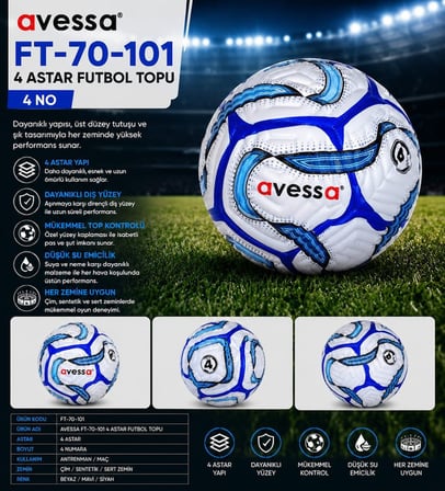 Delux Serisi Antrenman Ekipmanı Takım Oyunu FT-70-101 4 No Futbol Topu 4 Astar