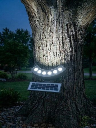 Güneş Enerjili Ağaç Aydınlatma LED Beyaz Bahçe Lambası-Solar Dekor Dış Mekan Işığı,Peyzaj Aydınlatma