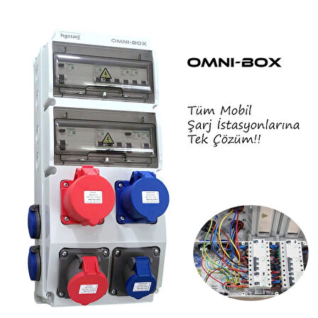 OMNI-BOX Elektrikli Araç Kombinasyon Kutusu 5x32A + 3x32A + 5x16 + 3x16 + 1x16A - Tüm Mobil Şarj İstasyonlarına Tek Çözüm