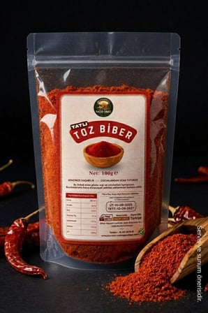 Hacer Obası Güneşte Kurutularak Üretilmiş Tatlı Kırmızı Toz Biber 100 gr