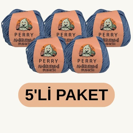 50 gr %100 Pamuk Amigurumi Punch Örgü İpi (5'li Paket)