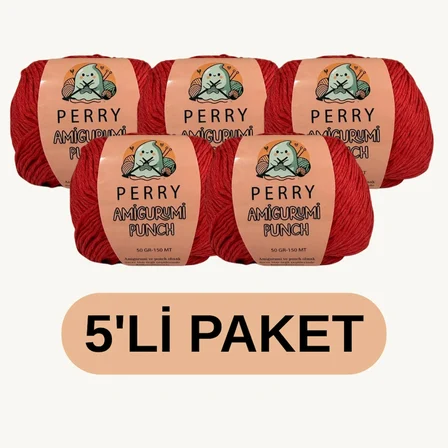 50 gr %100 Pamuk Amigurumi Punch Örgü İpi (5'li Paket)