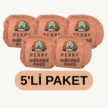 50 gr %100 Pamuk Amigurumi Punch Örgü İpi (5'li Paket)