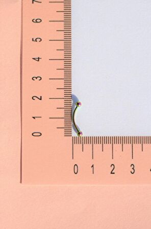 İki Ucu Top Çelik Dudak Dil Kaş Piercing 12 mm Hologram
