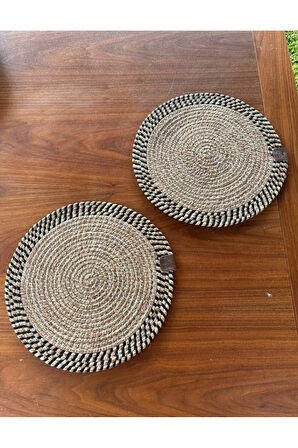 El Yapımı Hasır Dokulu 2’li Supla – Leke Tutmaz, Şık Sofralar İçin