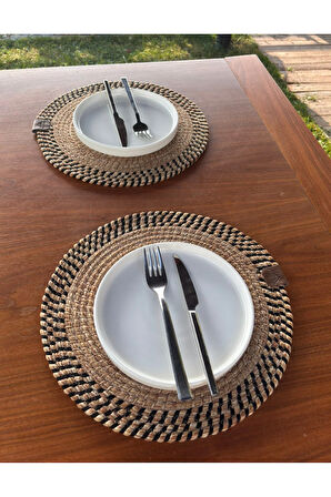 El Yapımı Hasır Dokulu 2’li Supla – Leke Tutmaz, Şık Sofralar İçin