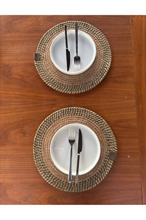 El Yapımı Hasır Dokulu 2’li Supla – Leke Tutmaz, Şık Sofralar İçin