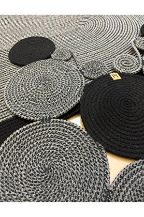 Banyo Paspas Seti 2'li Oval Model (60x100 ve 51x60 cm) | Modern Tarz Hasır Görünümlü