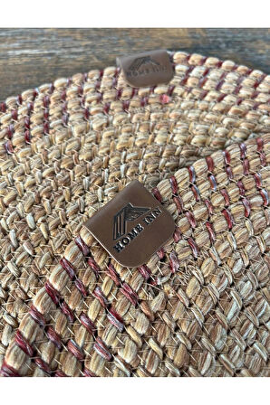 Kırmızı - Natural El Yapımı Hasır Dokulu 2’li Supla – Leke Tutmaz, Şık Sofralar İçin