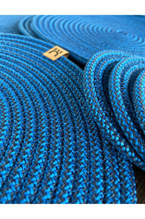 13 Parça Leke Tutmaz Hasır Görünümlü Amerikan Servis Seti – 6 Supla, 6 Bardak Altlığı, 1 Runner