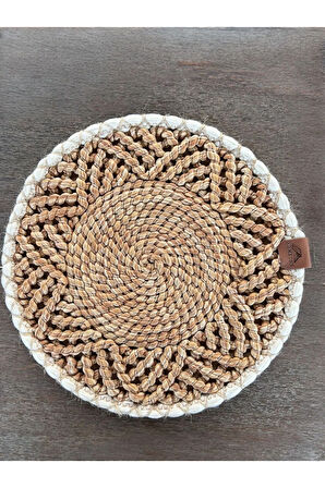 2'li Amerikan Servis - Leke Tutmaz- Kahverengi - Beyaz 33 X 33 Cm