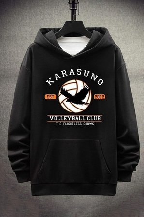 Unisex Karasuno Baskılı Sweatshirt