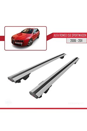 Alfa Romeo 159 SPORTWAGON 2006-2011 Arası HOOK Model Anahtar Kilitli Ara Atkı Tavan Barı GRİ