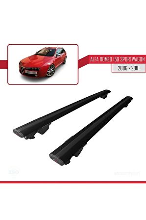 Alfa Romeo 159 SPORTWAGON 2006-2011 Arası  HOOK Model Anahtar Kilitli Ara Atkı Tavan Barı SİYAH