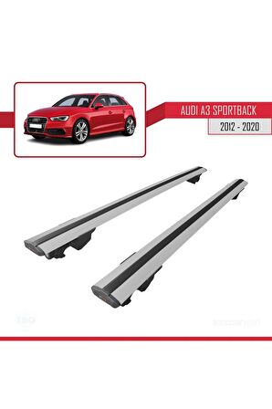 Audi A3 Sportback 2012-2020 Arası ile uyumlu HOOK Model Anahtar Kilitli Ara Atkı Tavan Barı GRİ