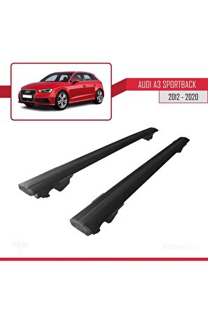Audi A3 Sportback 2012-2020 Arası ile uyumlu HOOK Model Anahtar Kilitli Ara Atkı Tavan Barı SİYAH
