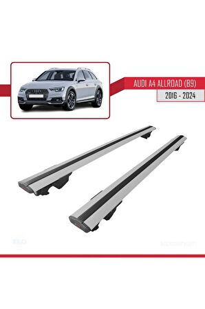 Audi A4 Allroad 2016 ve Sonrası ile uyumlu HOOK Model Anahtar Kilitli Ara Atkı Tavan Barı GRİ
