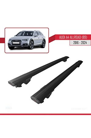 Audi A4 Allroad 2016 ve Sonrası ile uyumlu HOOK Model Anahtar Kilitli Ara Atkı Tavan Barı SİYAH