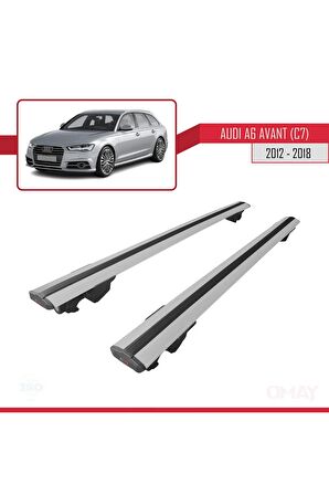 Audi A6 Avant (C7) 2012-2018 Arası Ile Uyumlu Hook Model Anahtar Kilitli Ara Atkı Tavan Barı Gri