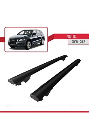 Audi Q5 (8R) 2009-2017 Arası ile uyumlu HOOK Model Anahtar Kilitli Ara Atkı Tavan Barı SİYAH