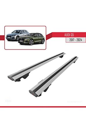 Audi Q5 2017 ve Sonrası ile uyumlu HOOK Model Anahtar Kilitli Ara Atkı Tavan Barı GRİ