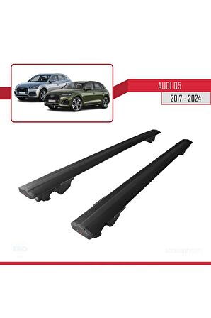 Audi Q5 2017 ve Sonrası ile uyumlu HOOK Model Anahtar Kilitli Ara Atkı Tavan Barı SİYAH