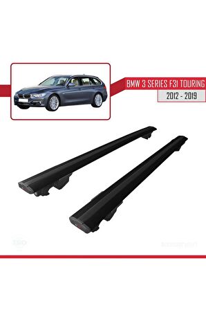 BMW 3 Serisi (F31) TOURING 2012-2019 Arası  HOOK Model Anahtar Kilitli Ara Atkı Tavan Barı SİYAH